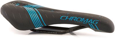 Chromag Lynx DT MTB Saddle - Black - Cyan - 135mm Wide, Black - Cyan